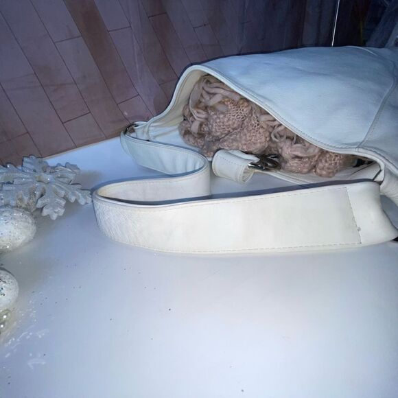 Maggie Mather Leather Hobo Bag White Large - Picture 8 of 9